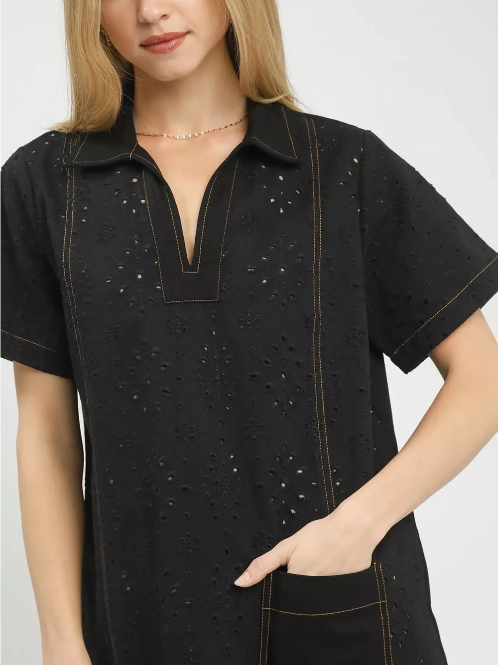 Umgee Black Women's Eyelet Dress Size Small